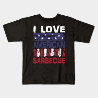 I Love American Barbecue Kids T-Shirt